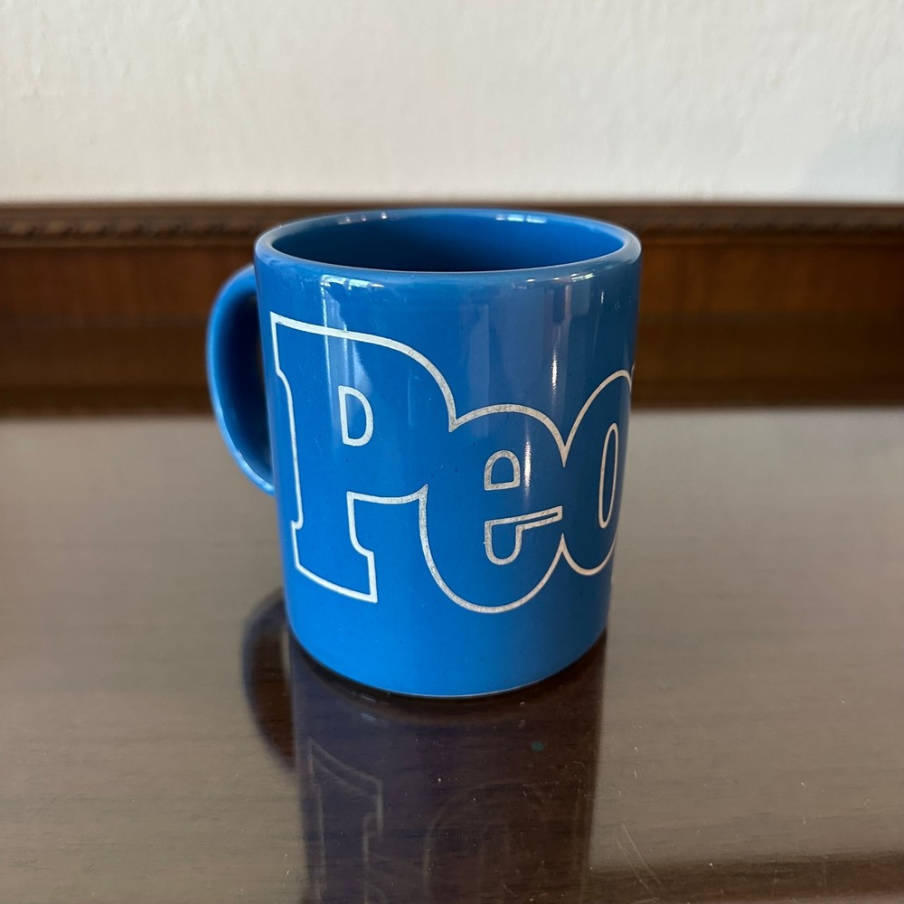 Vintage Waechtersbach Germany People Weekly Magazine Blue Ceramic Coffee Mug